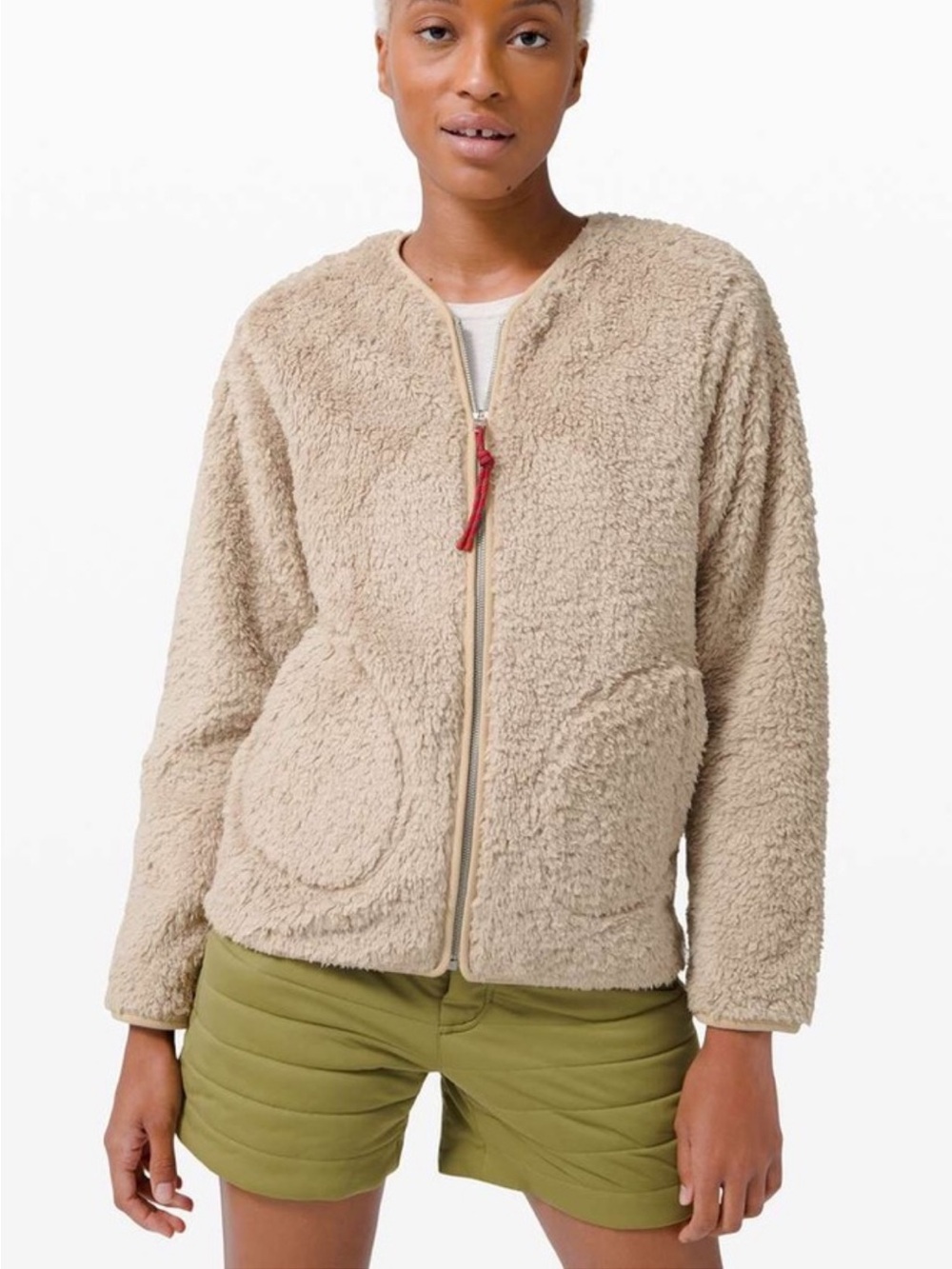 lululemon athletica Beige Sherpa Zip Jacket